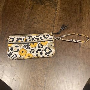 Vera Bradley wristlet with zipper pocket and card slots